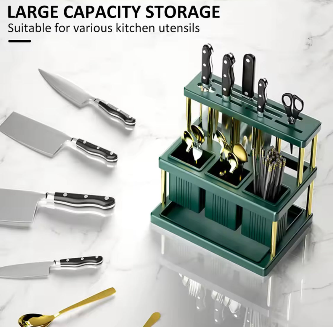 Multifunctional Cutlery Drying Rack, Kitchen Utensil Holder With Removable Water Drain Tray, Spoon Fork Chopsticks Storage Rack Multifunctional Cutlery Drying Rack, Kitchen Utensil Holder With Removable Water Drain Tray, Spoon Fork Chopsticks Storage Rack